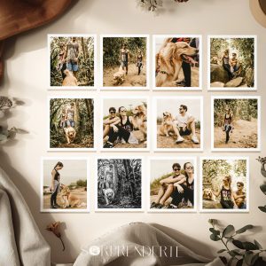 Pack 12 imanes personalizados con foto 7x8 cm marco blanco clásico – mockup